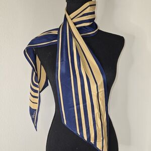 Silky Blue and Gold Scarf